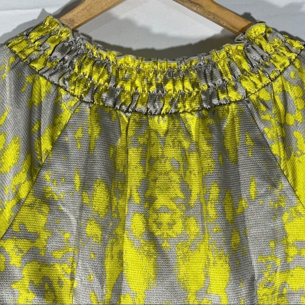 The Limited Yellow and Grey Ruched Blouse - Picture 7 of 11